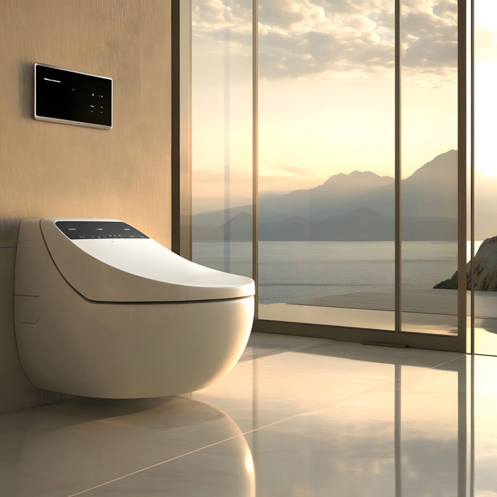 Toilet repair service showing professional installation of a new toilet with upgraded plumbing connections by Fateh Plumbing & Electric.