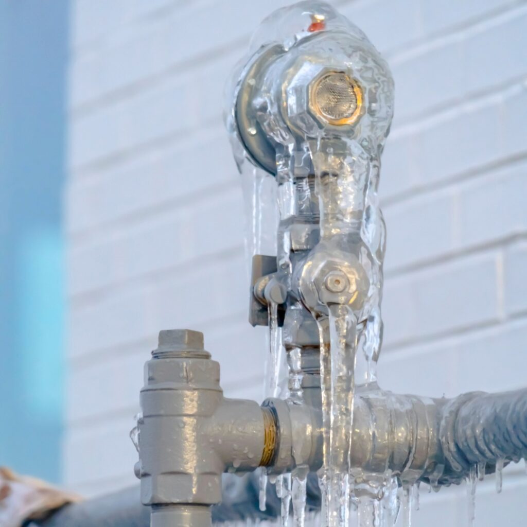 Frozen Pipes Prevention - insulating pipes and adding heat tape for cold weather protection.